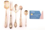 set of 5 flatware items, silver, 84 standard, total weight of items 158.2 g, engraving, 16.6 / 18 /...