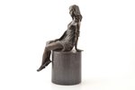 figurine, "Erotica", signed by J. Patoue, bronze, marble, h 27.4 cm, weight 4150 g., France, "Fonder...