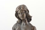 figurine, "Erotica", signed by J. Patoue, bronze, marble, h 27.4 cm, weight 4150 g., France, "Fonder...