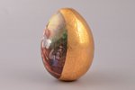 easter egg, porcelain, private factories, Russia, h 7 cm, Ø 5.2 cm, decal with handpaint elements, g...