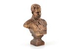 бюст, "Сталин", Художественный фонд СССР, бронза, h 12.3 см, вес 508 г., СССР, 1947 г....