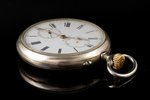 kabatas pulkstenis, "August Ericsson", metāls, 102.65 g, 6.7 x 5.4 cm, Ø 54 mm, plaisas uz ciparnīca...