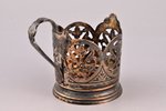 tea glass-holder, silver, 875 standard, 82.95 g, niello enamel, gilding, Ø (inside) 6.7 cm, h (with...