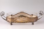 biscuit tray, Württembergische Metallwarenfabrik (WMF), silver plated, metal, glass, Germany, 1910-1...