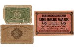 1/2 mark, 5 cents, 2 cents, set of banknotes, 1922 / 1918, Lithuania...