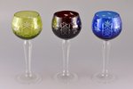 set of 6 champagne glasses, the 20th cent., h 18.6 cm...