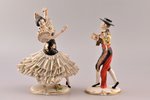 statuešu pāris, Spāņu dejotāja un Ģitāras spēlētājs, porcelāns, Vācija, Friedrich Wilhelm Wessel, 20...