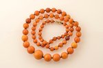 beads, amber, 36.05 g., item's length 72 cm, largest stone size Ø 1.7 cm...