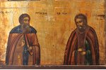 four-part icon, Jesus Christ Pantocrator, Neopalimaya Kupina, Saint Sergius of Radonezh, Saint Serap...
