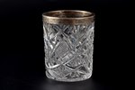 glāze, sudrabs, ar monogrammu "Valstspapīru spiestuves darbinieki", 875 prove, kristāls, h 8.2 cm, 2...