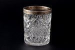 glāze, sudrabs, ar monogrammu "Valstspapīru spiestuves darbinieki", 875 prove, kristāls, h 8.2 cm, 2...