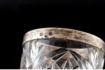 goblet, silver, with monogram "Valstspapīru spiestuves darbinieki", 875 standard, crystal, h 8.2 cm,...