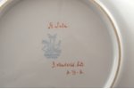 dessert plate, Floral motif, porcelain, M.S. Kuznetsov manufactory, hand-painted, handpainted by Lid...