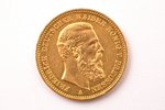 Германия, Пруссия, 20 марок, 1888 г., "Фридрих III", золото, 900 проба, 7.965 г, вес чистого золота...