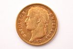 Франция, 40 франков, 1811 г., "Наполеон I", золото, 900 проба, 12.90322 г, вес чистого золота 11.613...