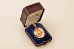 medaljons, zelts, 18 k prove, 16.05 g., izstrādājuma izmērs 4 x 2.9 cm, Somija, futlārī...