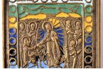 ikona, Kristus Augšāmcelšanās. Nokāpšana ellē, vara sakausējuma, 6-krāsu emalja, Krievijas impērija,...