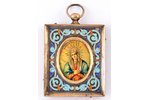 pendant icon, Mother of God "Virgin of Tenderness" ("Eleusa"), painting, cloisonne enamel, silver ok...