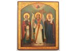 ikona, Sargeņģelis un svētie: Svētmoceklis Pankratijs un svētā Paraskeva, dēlis, gleznota uz zelta,...