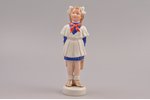 figurine, Young Pioneer Girl, porcelain, Riga (Latvia), USSR, Riga porcelain factory, molder - Zina...