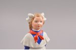 figurine, Young Pioneer Girl, porcelain, Riga (Latvia), USSR, Riga porcelain factory, molder - Zina...
