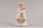 figurine, Girl on a sleigh, porcelain, Riga (Latvia), USSR, Riga porcelain factory, molder - Zina Ul...