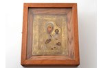 icon, Our Lady of Smolensk, in icon case, board, painting, guilding, silver oklad, 84 standard, Mosc...