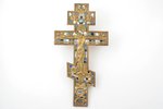 cross, The Crucifixion of Christ, bronze, 5-color enamel, Moscow, Russia, the middle of the 19th cen...