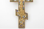 крест, Распятие Христово, бронза, 5-цветная эмаль, Москва, Российская империя, середина 19-го века,...