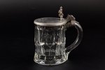 beer mug, pewter lid, by Gottlieb Kaspar Wykmann, Riga,, Latvia, Russia, the beginning of the 20th c...