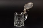 beer mug, pewter lid, by Gottlieb Kaspar Wykmann, Riga,, Latvia, Russia, the beginning of the 20th c...
