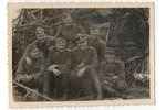photography, SS legionnaires, in the center Roberts Ancāns, awarded with the Knight cross of Iron Cr...