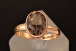 a ring, gold, 585 standard, 5.12 g., the size of the ring 21.25, smoky quartz, Finland...