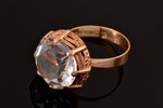 a ring, gold, 585 standard, 6.78 g., the size of the ring 21.25, rock crystal, Finland...