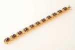 a bracelet, gold, 750 standard, 42.13 g., garnet, Italy, bracelet length 17.7 cm...