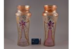 pair of vases, Art Nouveau, hand painting, Germany(?), the beginning of the 20th cent., h 34 cm...