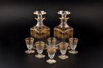 a set, 2 carafes and 6+1 small glasses, gilding, Germany(?), the border of the 19th and the 20th cen...