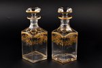 a set, 2 carafes and 6+1 small glasses, gilding, Germany(?), the border of the 19th and the 20th cen...