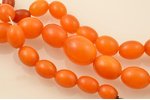 beads, amber, 57.70 g., item's length ~53 cm, largest stone size 2.6 x Ø2 cm, in some places chips o...