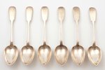 set of 6 forks and 6 spoons, silver, 84 standard, total weight of items 702.50 g, 20.5 / 20.8 cm, by...