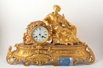 каминные часы, A. Adam, 19-й век, бронза, h 37 см, циферблат Ø 114 мм, требуется профилактика механи...