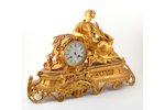 каминные часы, A. Adam, 19-й век, бронза, h 37 см, циферблат Ø 114 мм, требуется профилактика механи...