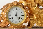 kamīna pulkstenis, A. Adam, 19. gs., bronza, h 37 cm, ciparnīca Ø 114 mm, jāveic mehānisma profilaks...