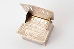 saltcellar, silver, "Throne", 84 standard, 66.04 g, engraving, gilding, h 6.2 x 5.3 x 4.7 cm, by Iko...