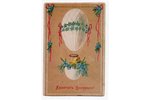 открытка, поздравление, Латвия, Российская империя, начало 20-го века, 13.8х9 см...