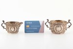 set: sugar-bowl and cream jug, 925 standard, total weight of items 162.2 g, silver stamping, h 5.9 /...