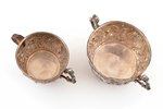 set: sugar-bowl and cream jug, 925 standard, total weight of items 162.2 g, silver stamping, h 5.9 /...