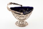candy-bowl, silver, with glass, 830 standard, silver weight 235.5 g, 15 x 10.3 cm, h (with handle) 2...
