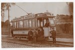 фотография, Рига, трамвай, Латвия, 20-30е годы 20-го века, 13.8х8.6 см...