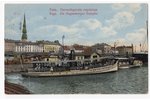 открытка, Рига, набережная Даугавы, Латвия, Российская империя, начало 20-го века, 14х8.8 см...